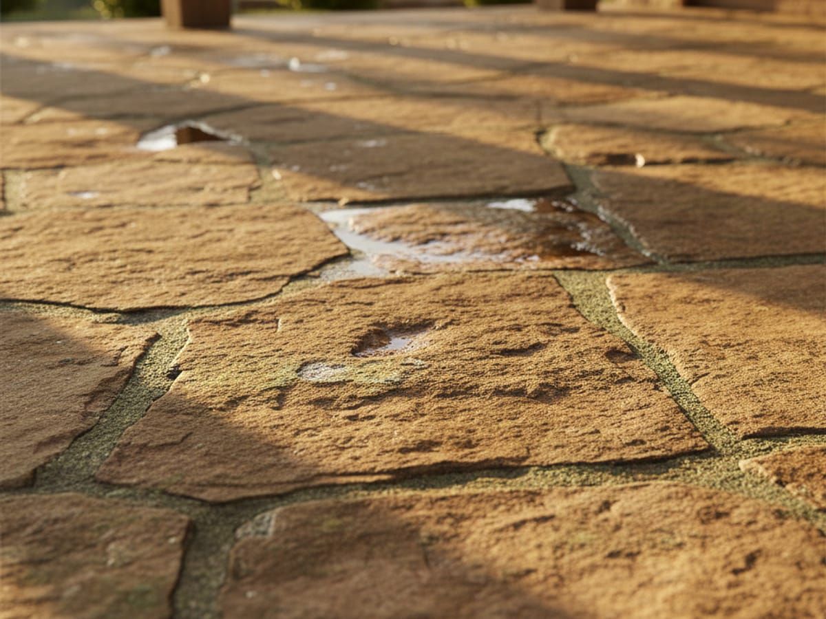 Natural stone outdoor flooring detail