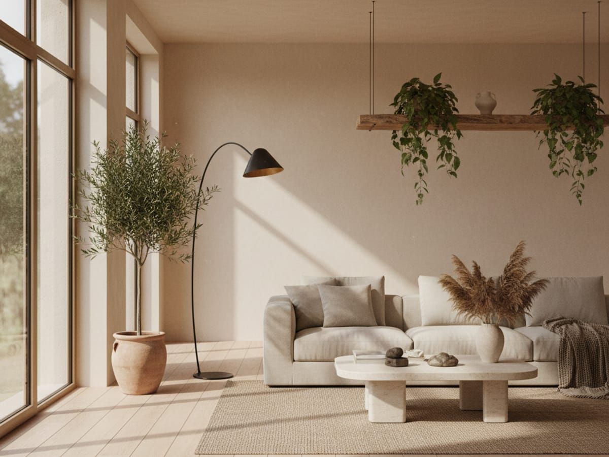 Interior transformation showing natural materials and light